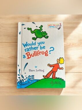 2/$25 Dr. Seuss Would you rather be a Bullfrog?  Hardcover Book 1975 Vintage
